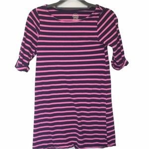 Faded Glory Striped Long Sleeve Dress Large 10/12